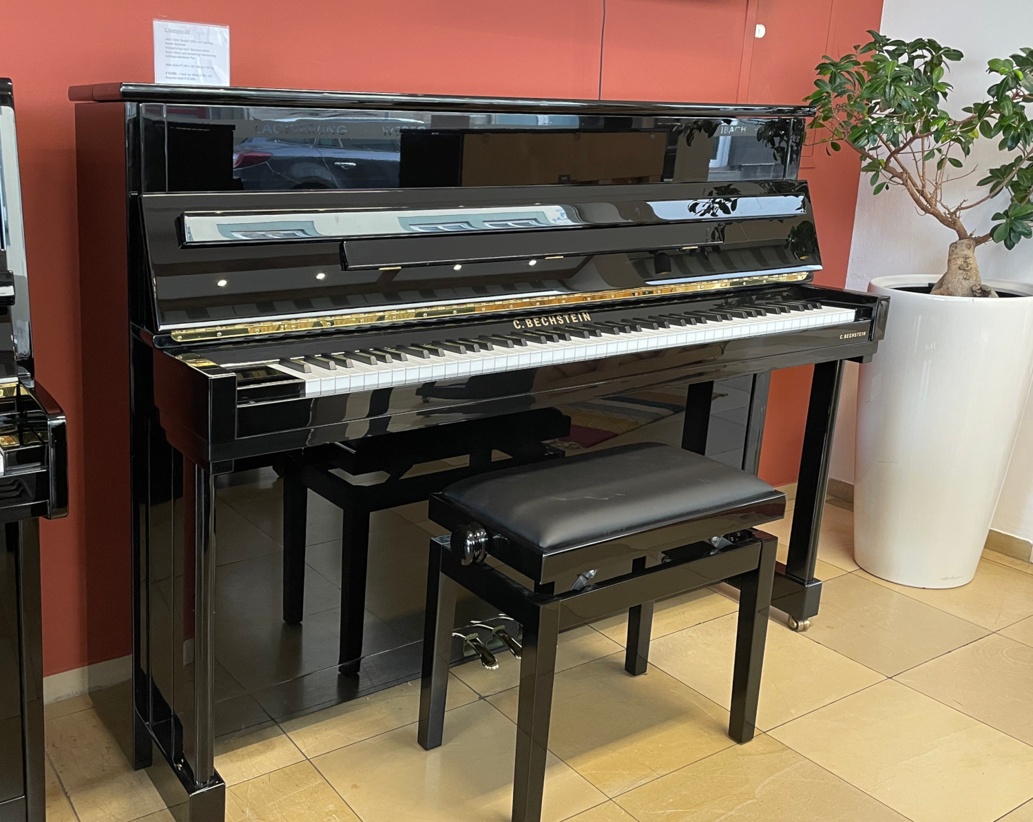 Klavier, Bechstein, Konsolen, schwarz poliert, Modell 116 Residence Klassik